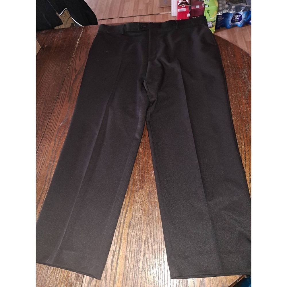 40x29 Saddlebred Brown Flat Front Pleated Leg Dress Suit Tuxedo Pants